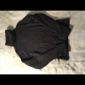 INC sparkly black & silver turtleneck sweater